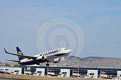 An aircraft just lifting off from Spain s Alicante airport