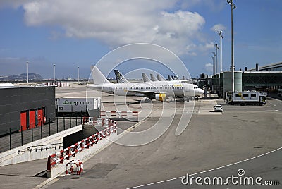 Aircraft at terminal. Barcelona Airport. Spain