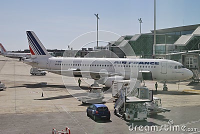 Aircraft at terminal. Barcelona Airport. Spain