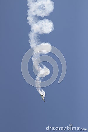 Airplane acrobatics curly smoke