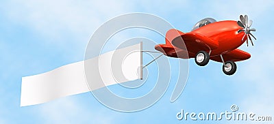 Airplane with Banner - isolated