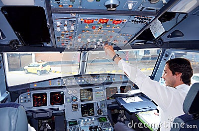 Airplane cockpit