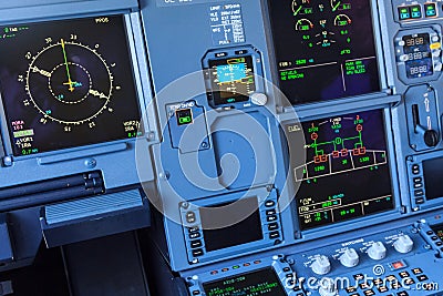 Airplane cockpit screens