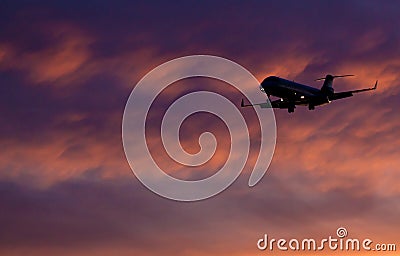 Airplane coming in for landing