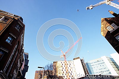 Airplane flying over, London