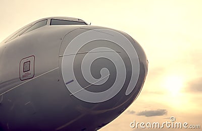 Airplane nose, close up