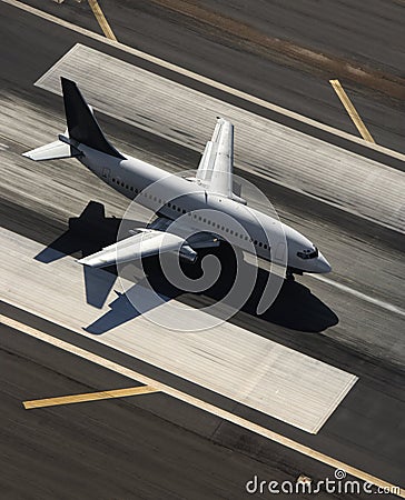 Airplane on runway.