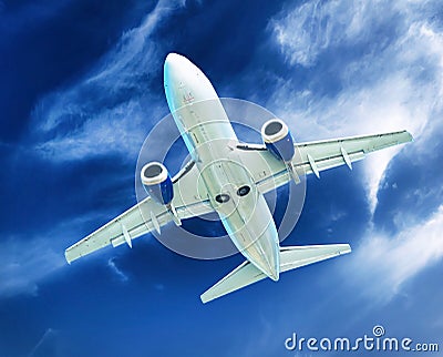 Airplane transportation. Jet air plane
