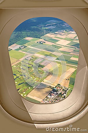 Airplane window view