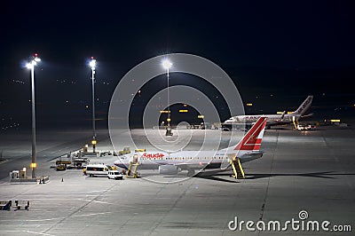 Airplanes at the airport of Vienna