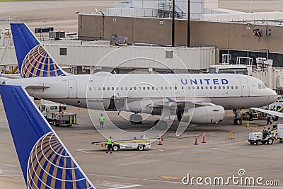 Airplanes on the ramp at Houston International Airport