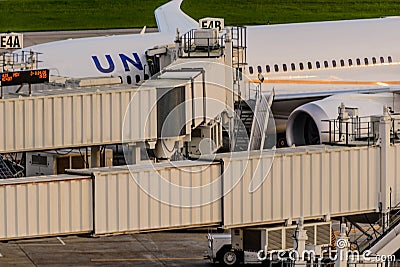 Airplanes on the ramp at Houston International Airport