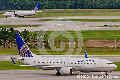 Airplanes on the ramp at Houston International Airport