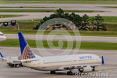 Airplanes on the ramp at Houston International Airport