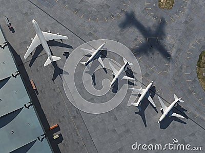 Airport, aerial view