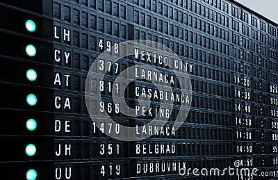 Airport departure board