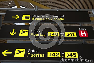 Airport Departure Gate Sign