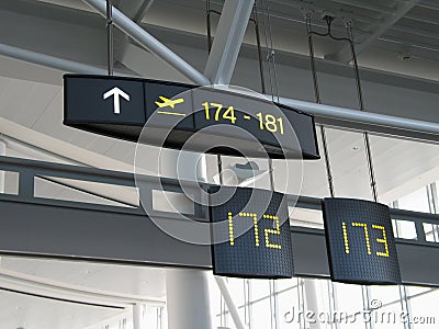 Airport gate signs