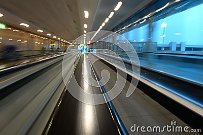 Airport moving walkway