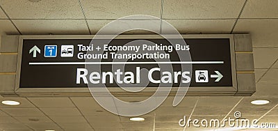 Airport Rental Cars Transportation Sign