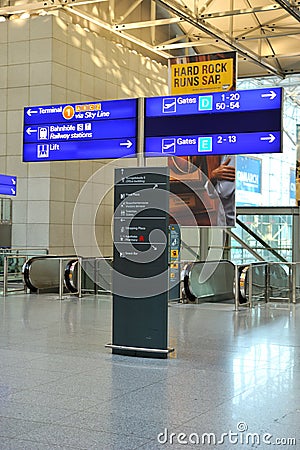 Airport terminal and departure fly indicator