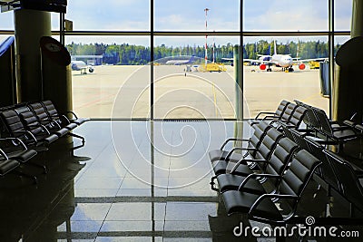 Airport waiting area. Terminal