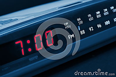 Alarm radio clock. Time to wake up