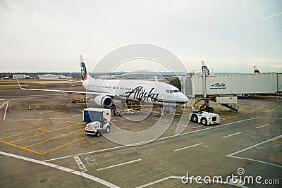 Alaska Airlines Flight Boarding