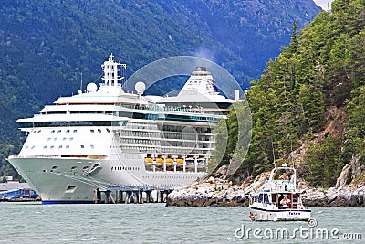 Alaska Cruise Ship and Fishing Boat Skagway