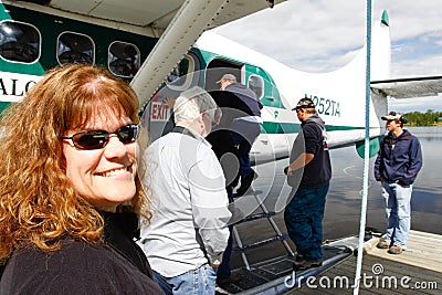 Alaska - Woman Boarding Float Plane