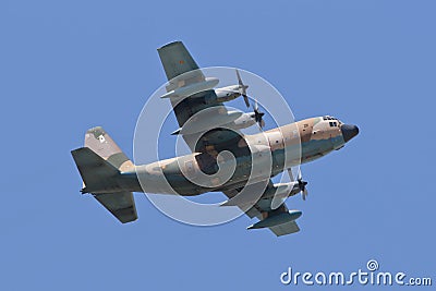 ALBACETE,SPAIN - APRIL 11: Military fighter jet during demonstration in Albacete air base, Los Llanos (TLP) on April 11, 2012 in A