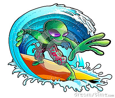 Alien Surfing Wave