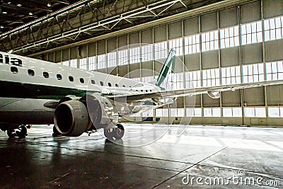 Alitalia Embraer in Hangar