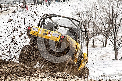 Almaty, Kazakhstan - February 21, 2013. Off-road racing on jeeps, Car competition, ATV. Traditional race