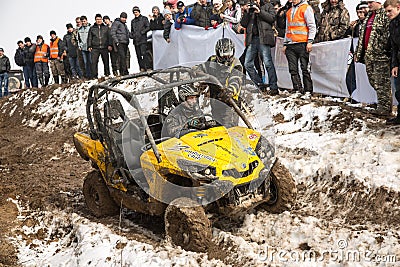 Almaty, Kazakhstan - February 21, 2013. Off-road racing on jeeps, Car competition, ATV. Traditional race