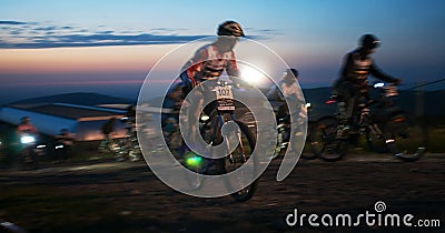 Nigth race mountain bike competition