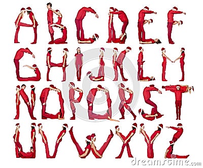 The Alphabet formed by humans.