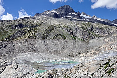 Alpine Furka glacier melt