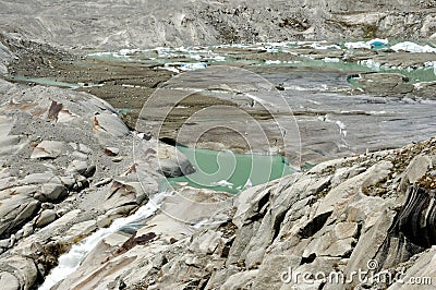 Alpine Furka glacier melt