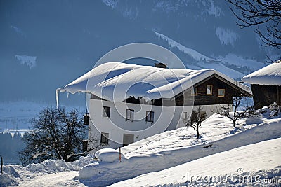 Alps chalet in winter