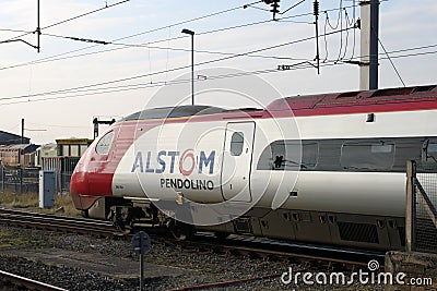 Alstom Pendolino train on West Coast Mainline UK