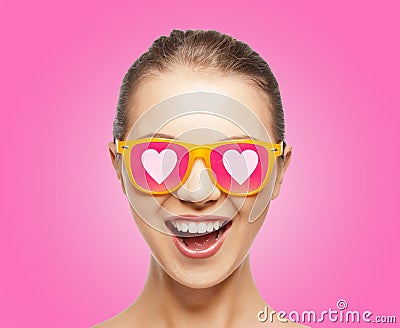 Amazed teen girl in sunglasses
