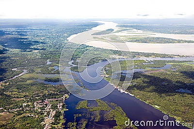 Amazon flooding time - aerial view