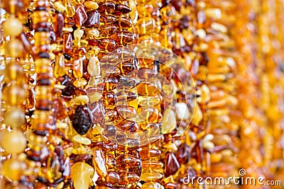 Amber beads background