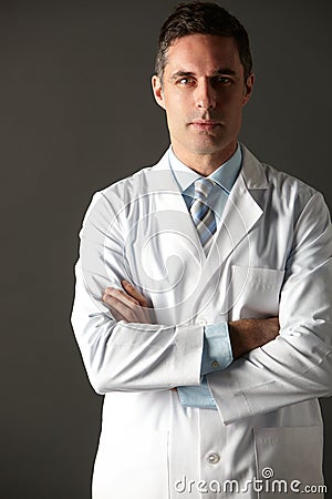 American doctor studio portrait