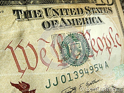 American Dollar with We The People Inscription Hig