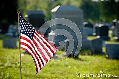 American flag on memorial day