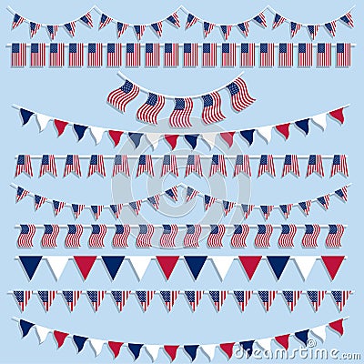 American flags bunting and banners