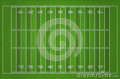 American Football Field with Dark and Light Grass Lines