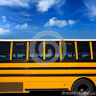 American typical school bus side view